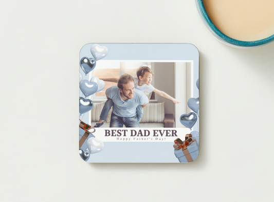 Best Dad Ever Personalised Photo Coaster