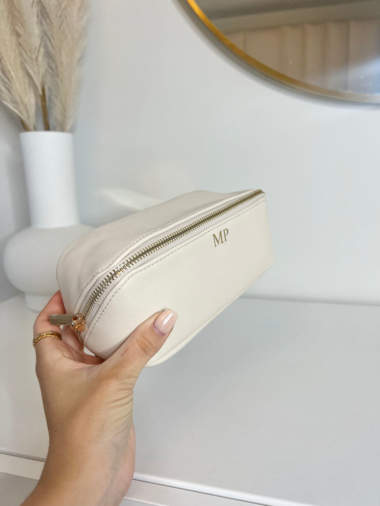 Personalised Monogram Small Open Flat Makeup / Accessory Case