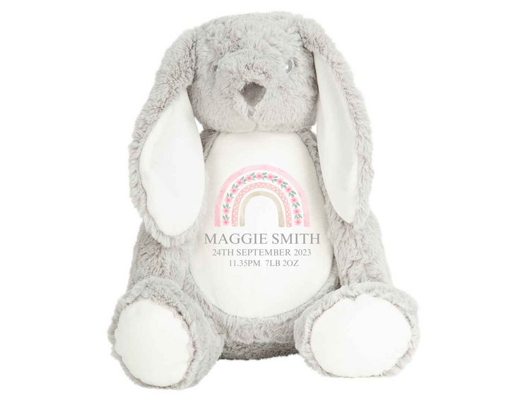 Personalised Rainbow Design Teddy - Various animals and designs available