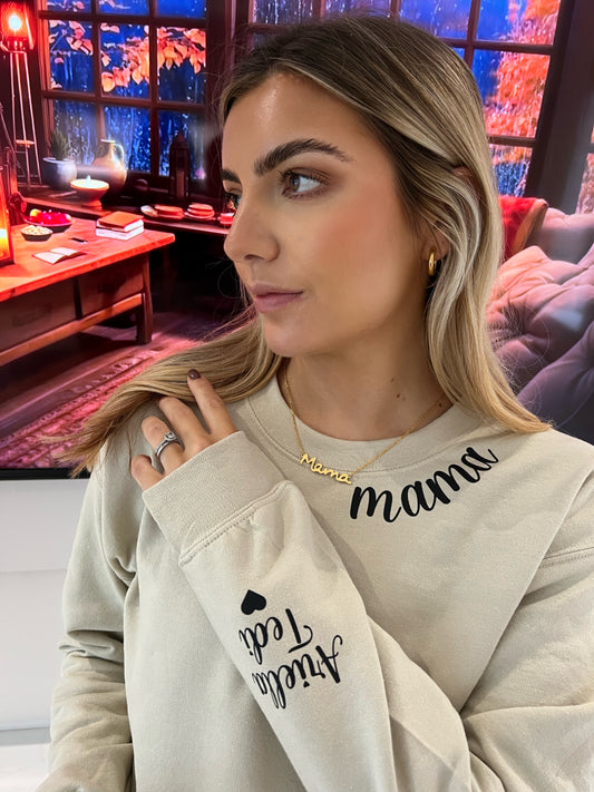 Mama names on sleeve personalised sweatshirt