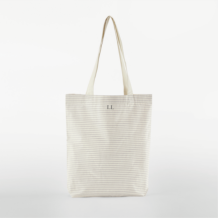 Personalised Stripe Organic Tote Bag