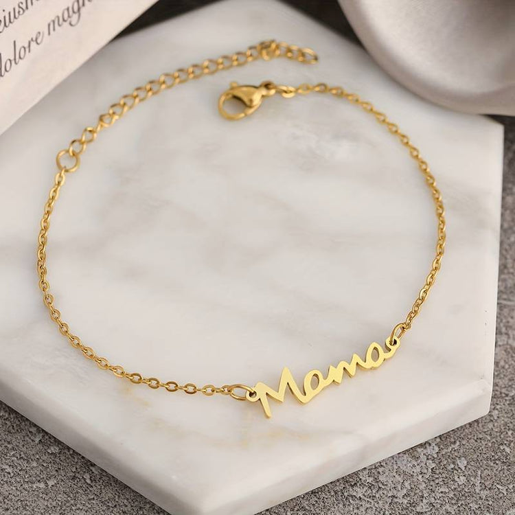 Gold Mama Bracelet in luxury personalised gift box