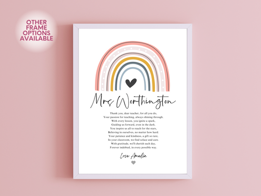 Personalised Teacher Frame and Print