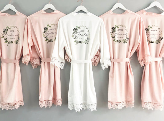 Floral Wreath Bridal Robe