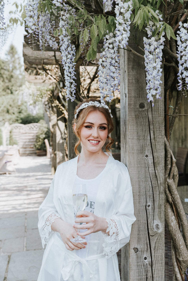 Floral Wreath Bridal Robe