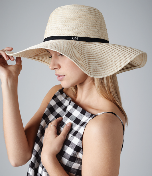 Personalised Floppy Straw Sun Hat