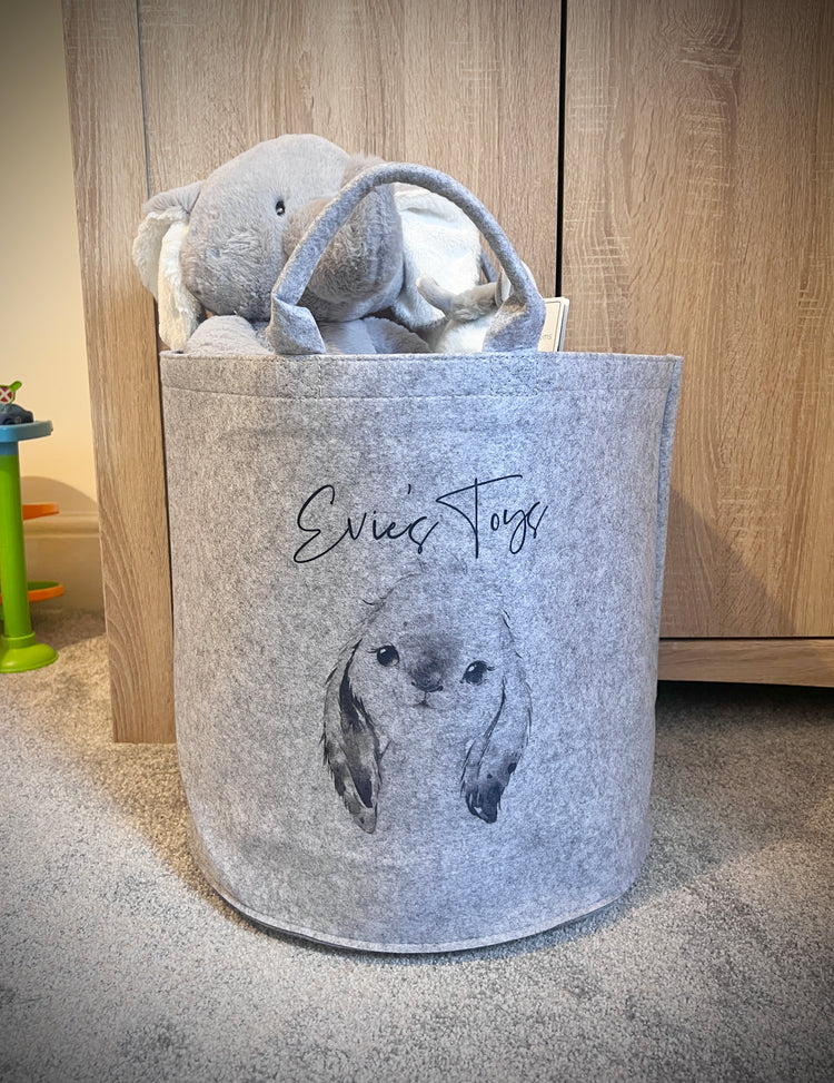 Personalised Animal Felt Toy Storage tub