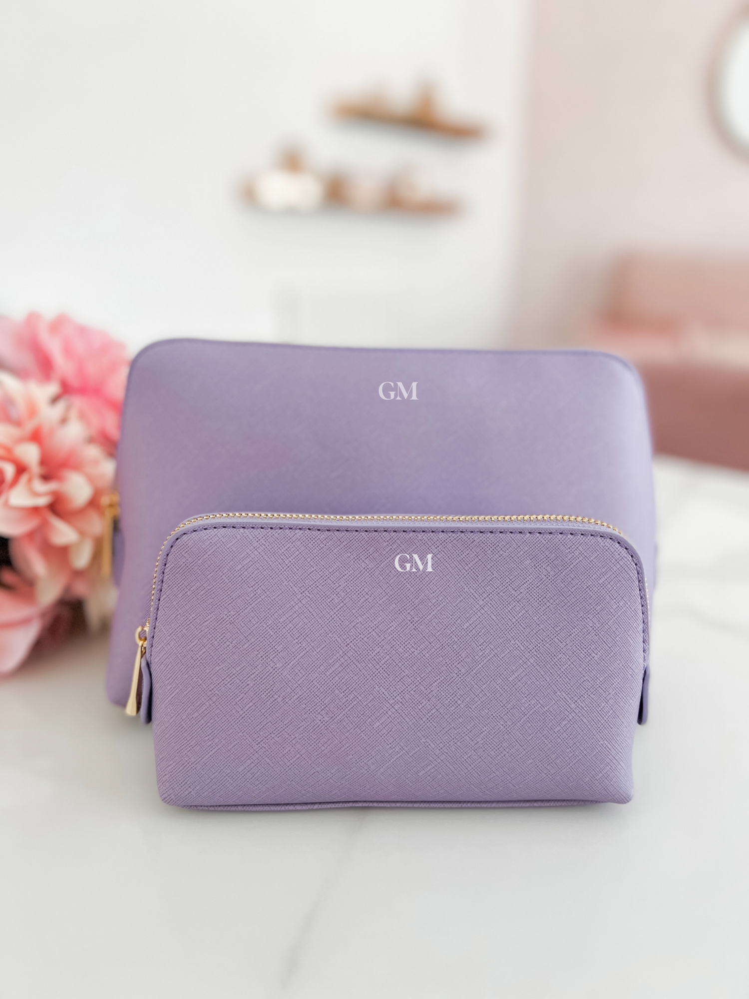 Monogrammed Makeup Bag, Cosmetic Bag with monogram – Pretty Personal Gifts