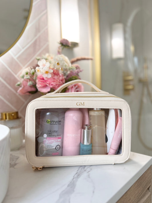 Personalised Monogram Clear Travel Vanity Case