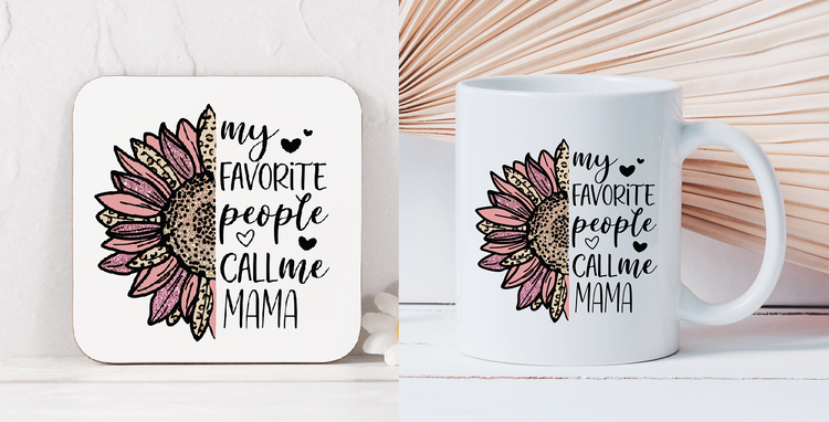My Favourite People Call Me Mama Mug and Coaster Set